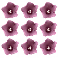 Global Sugar Art Blossom Sugar Cake Flowers with Pearl Stamens, Dusty Pink, Unwired, 24 Count by Chef Alan Tetreault