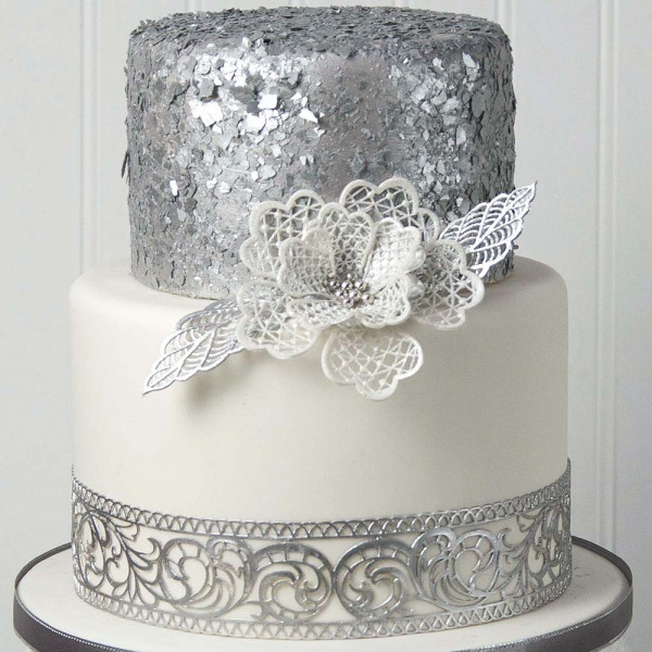 image of cake with lace