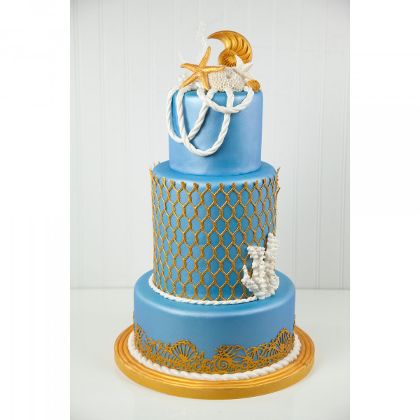 Image of nautical cake using coral mold.