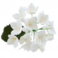 Global Sugar Art Hydrangea Blossoms Sugar Cake Flowers Spray, White, 4 Count by Chef Alan Tetreault