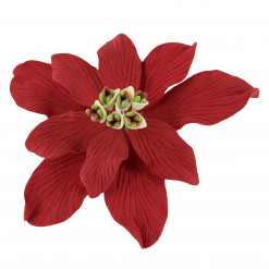 Global Sugar Art Poinsettia Fancy Sugar Cake Flowers, Red, Small, 3 Count by Chef Alan Tetreault