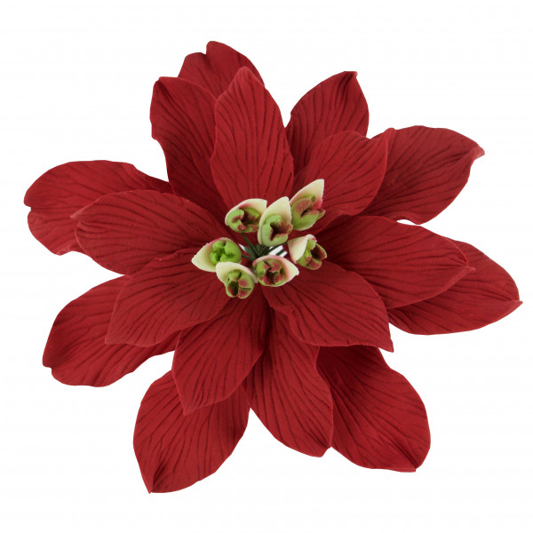 Global Sugar Art Poinsettia Sugar Cake Flowers, Fancy, Large Red, 9 Count by Chef Alan Tetreault