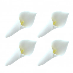 Global Sugar Art Calla Lily Sugar Cake Flowers White with Yellow, Unwired, Medium 18 Count by Chef Alan Tetreault