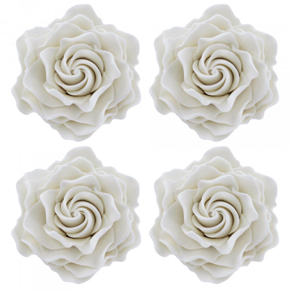 Global Sugar Art Gardenia Sugar Cake Flowers, White, 8  Count by Chef Alan Tetreault
