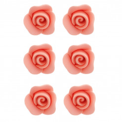 Global Sugar Art Rose Sugar Cake Flowers, Peach, Unwired Very Small, 18 Count by Chef Alan Tetreault