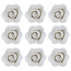 Global Sugar Art Rose Sugar Cake Flowers, White Unwired, Very Small, 18 Count by Chef Alan Tetreault