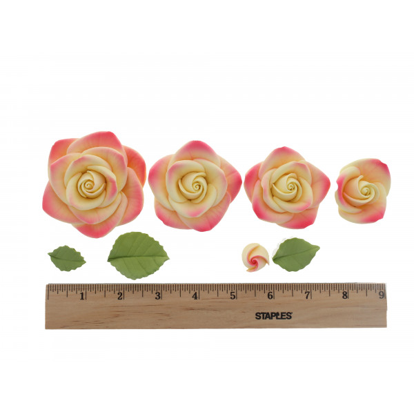 image of flowers with ruler