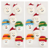 Christmas Snowman and Santa Face Edible Royal Icing Decorations for Cakes, Cupcakes, Cookies and Chocoaltes by Global Sugar Art