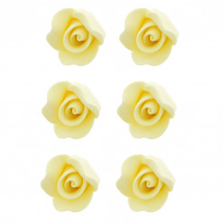 Global Sugar Art Rose Sugar Cake Flowers, Yellow, Unwired Small, 18 Count by Chef Alan Tetreault.