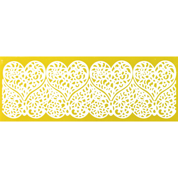 Image of lace mat filled with lace mixture.