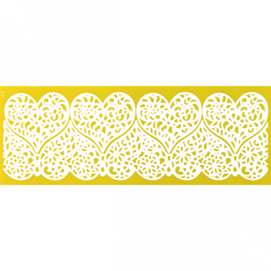 Image of lace mat filled with lace mixture.