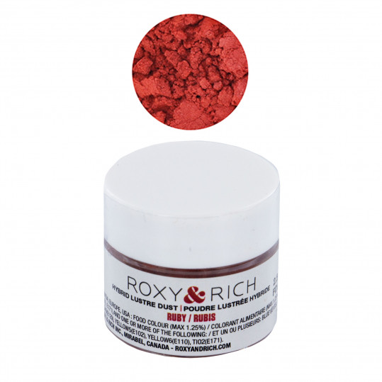 Edible Hybrid Luster Dust, Ruby, 2.5 Grams by Roxy & Rich