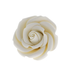 Global Sugar Art Rebecca Rose Sugar Cake Flowers, White 2 Inches, 8 Count by Chef Alan Tetreault