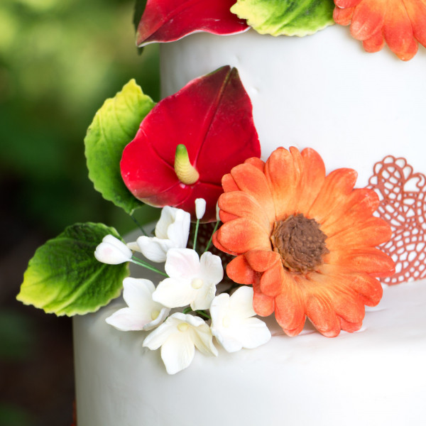 Detail Image of leaves on a cake.