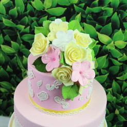 image of cake with flowers