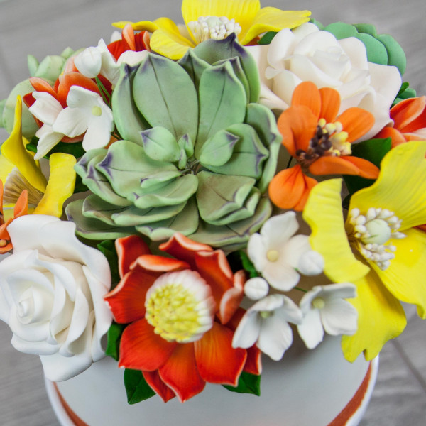 Global Sugar Art Succulents Sugar Cake Flowers, Set of 3 by Chef Alan Tetreault