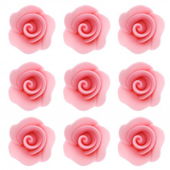 Global Sugar Art Rose Sugar Cake Flowers, Pink Unwired, Very Small, 18 Count by Chef Alan Tetreault
